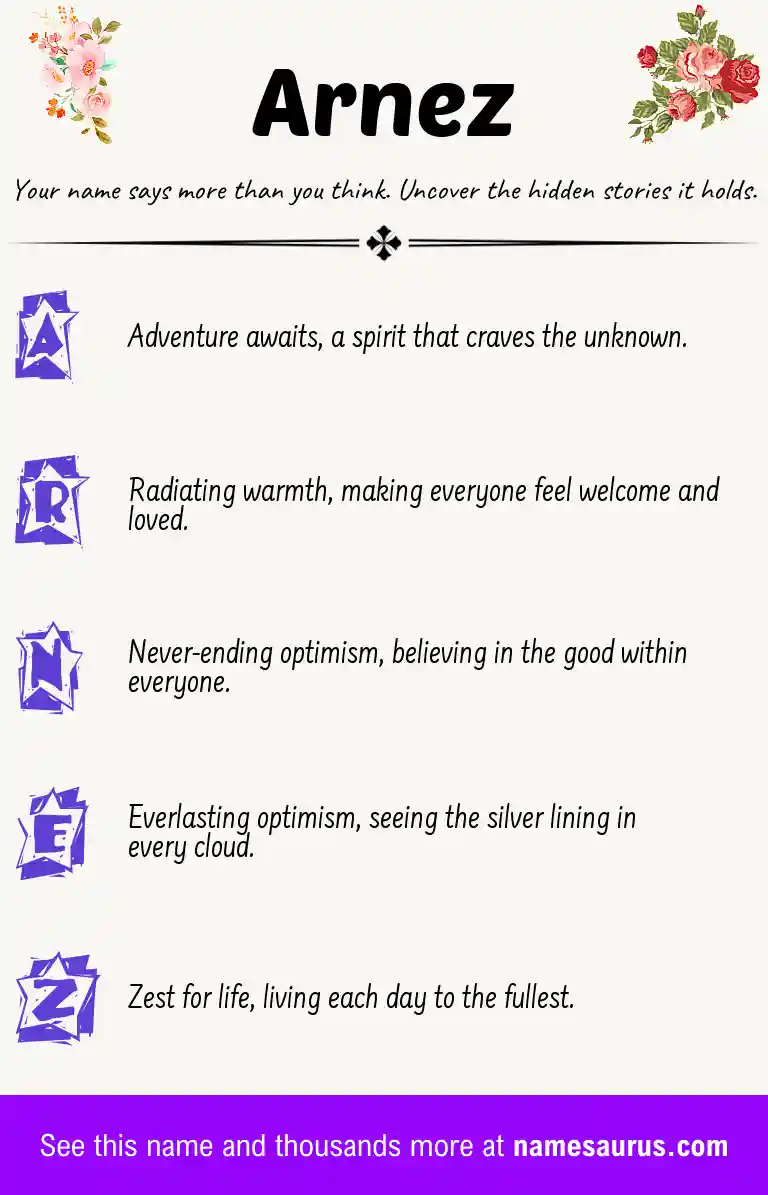 Acrostic poem about Arnez.