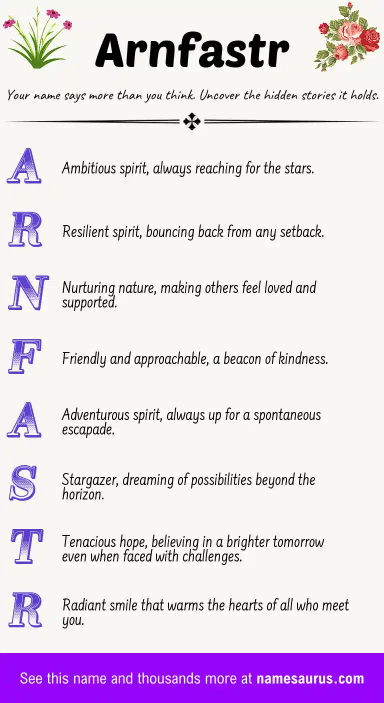 Acrostic poem about Arnfastr.