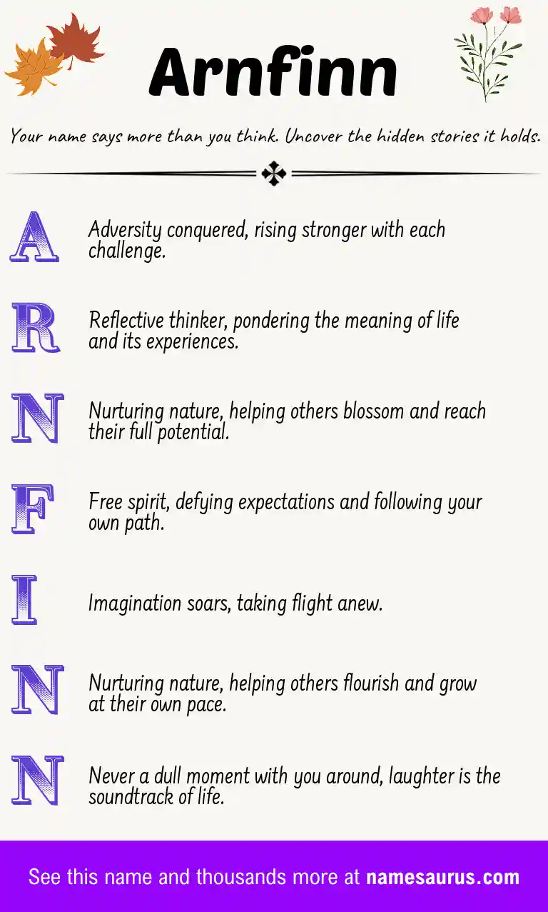 Acrostic poem about Arnfinn.
