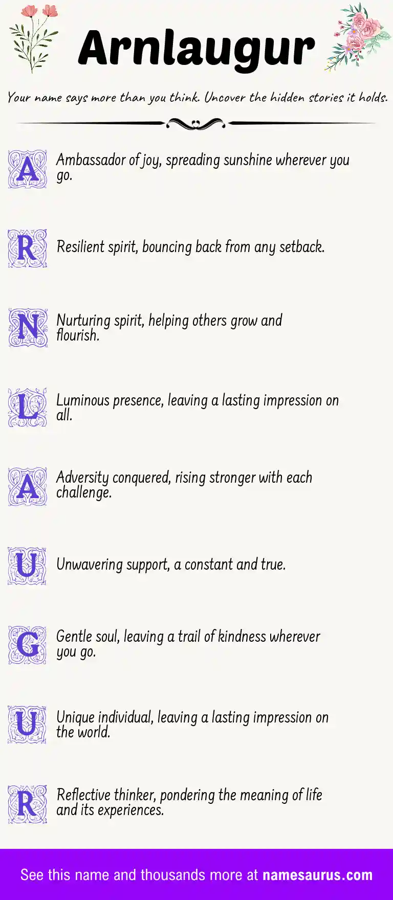 Acrostic poem about Arnlaugur.