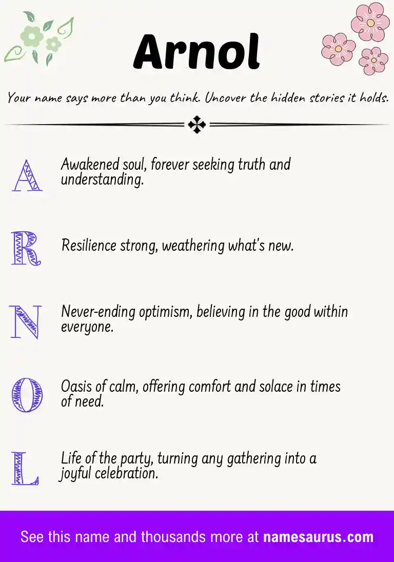 Acrostic poem about Arnol.
