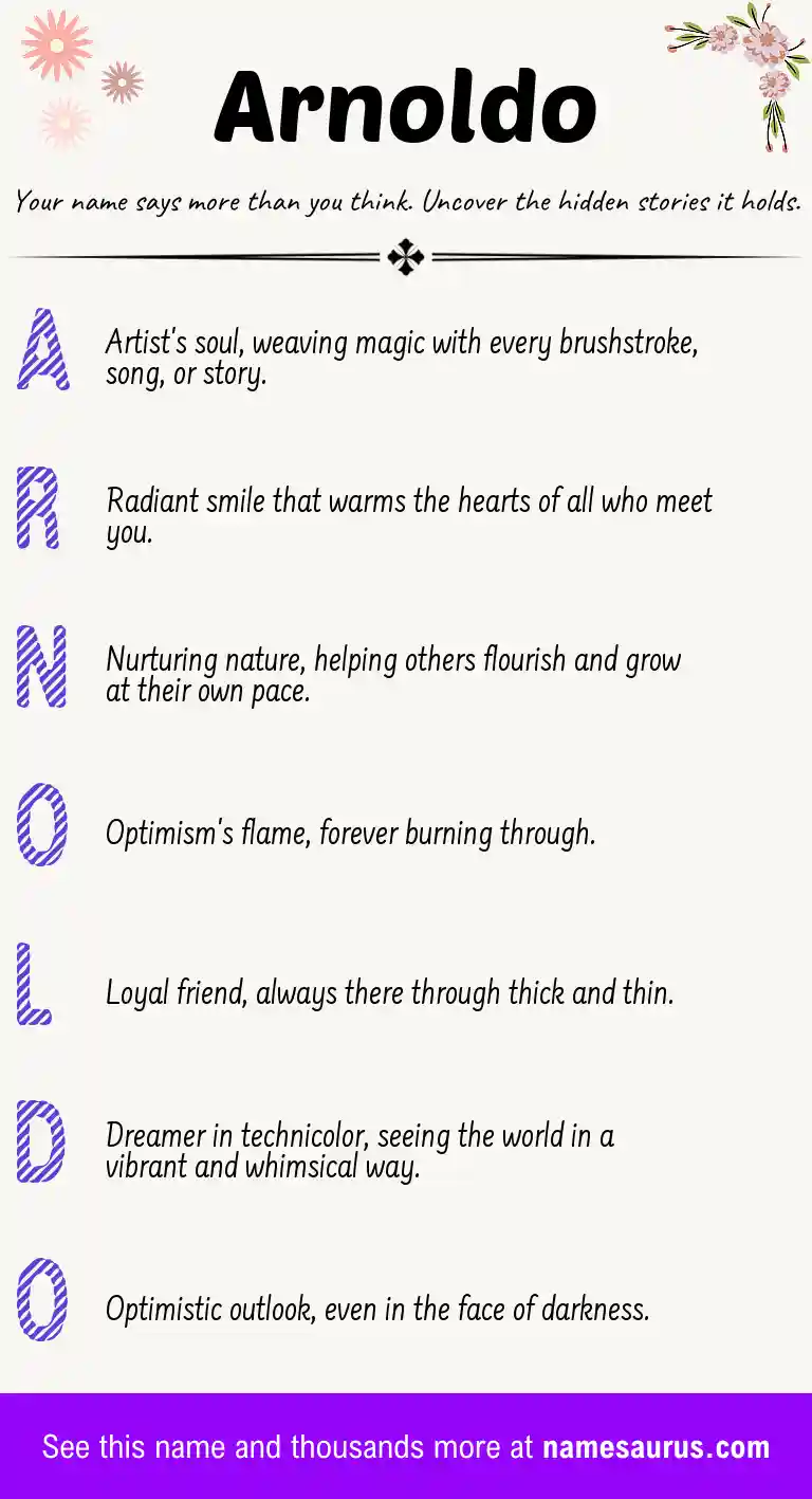 Acrostic poem about Arnoldo.