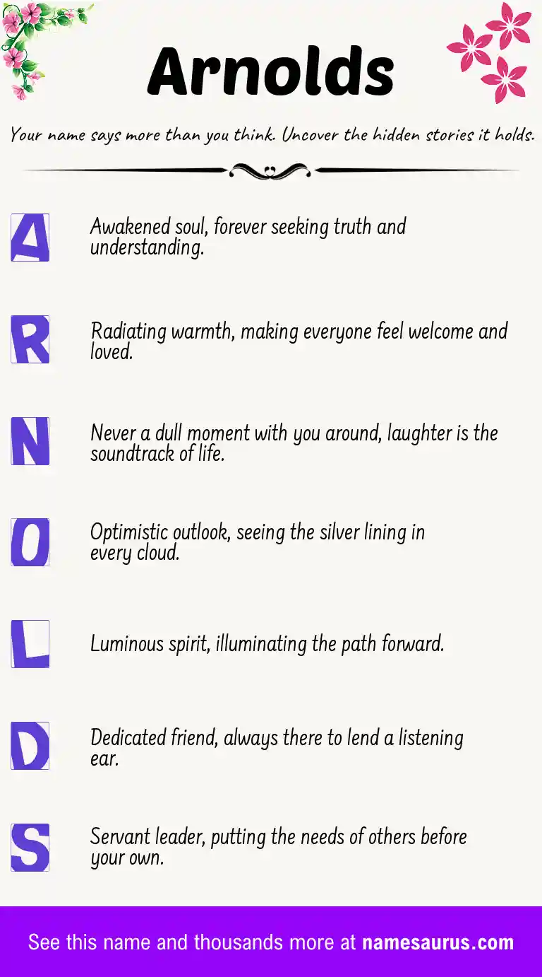 Acrostic poem about Arnolds.