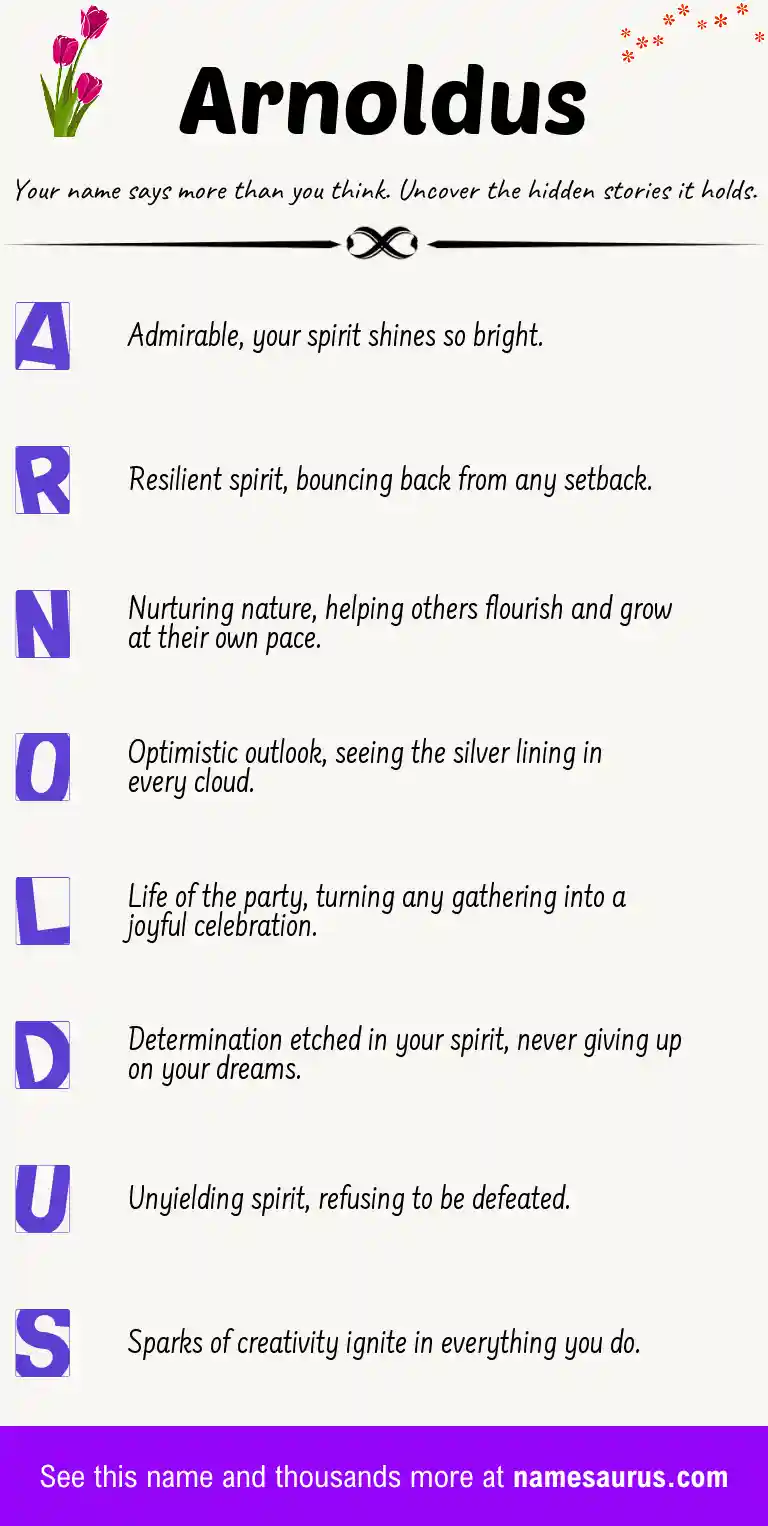 Acrostic poem about Arnoldus.