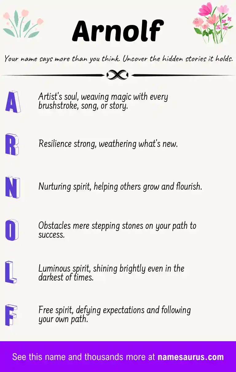 Acrostic poem about Arnolf.