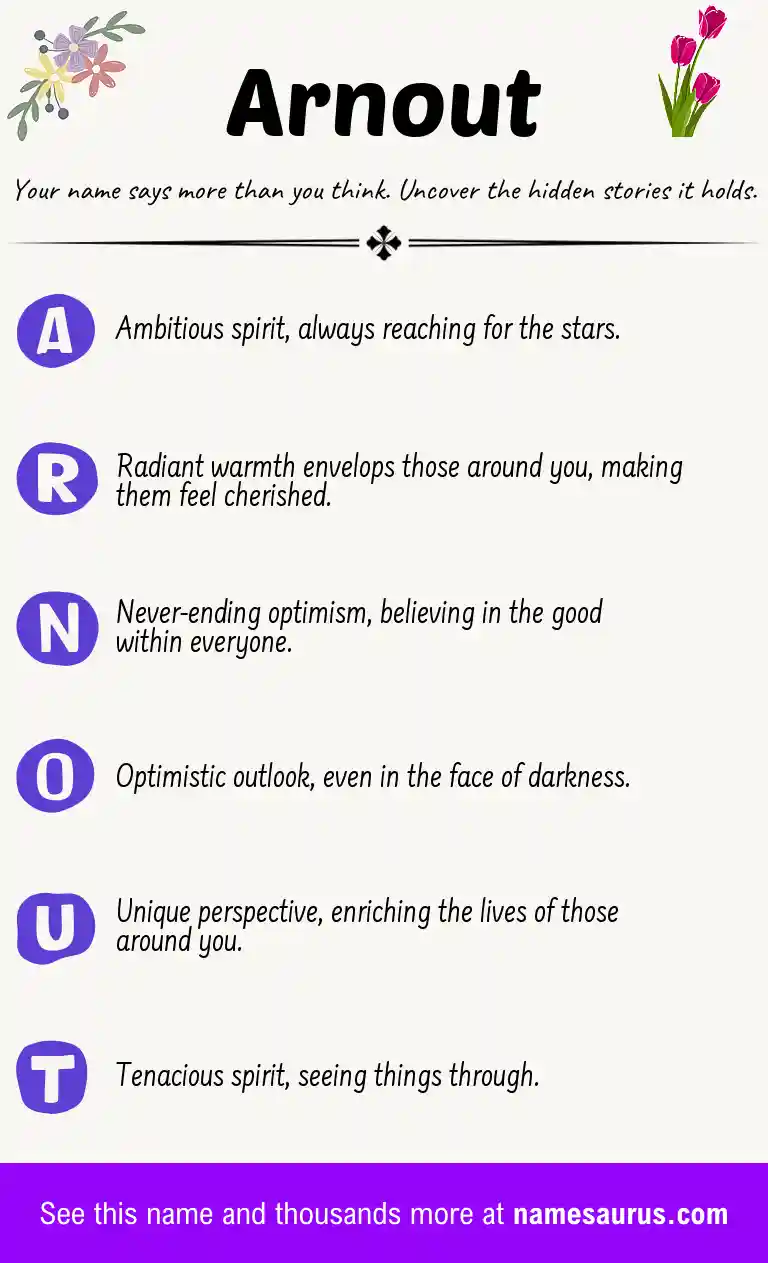 Acrostic poem about Arnout.