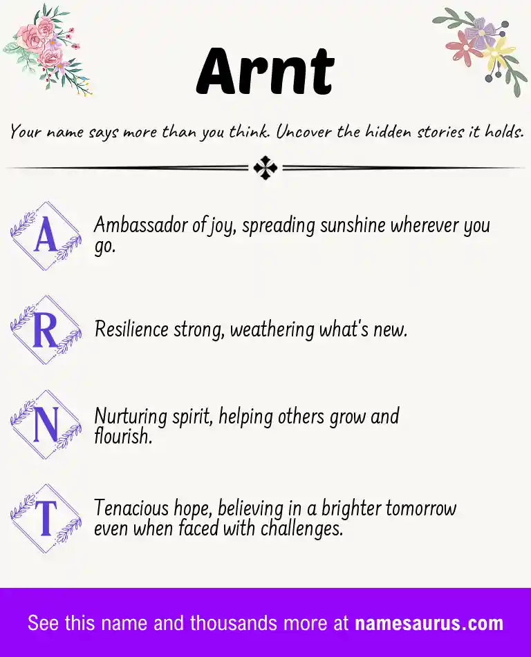 Acrostic poem about Arnt.