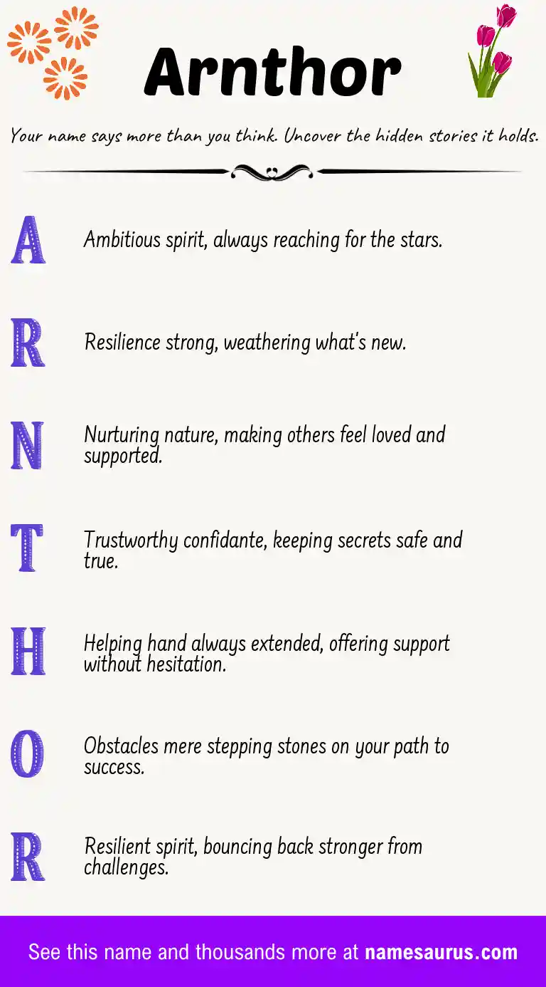 Acrostic poem about Arnthor.