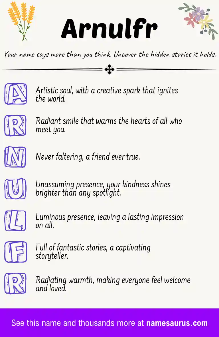 Acrostic poem about Arnulfr.