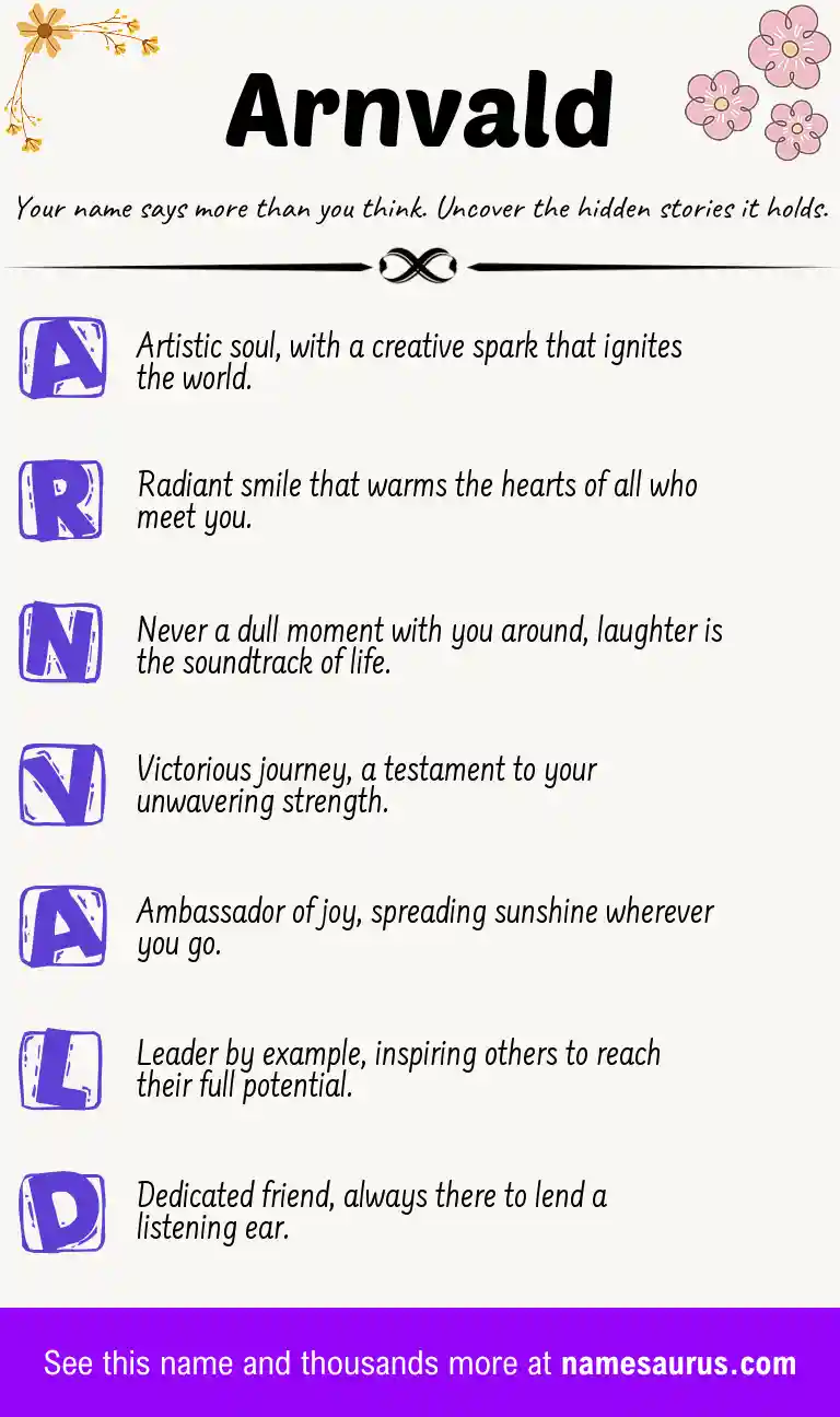 Acrostic poem about Arnvald.