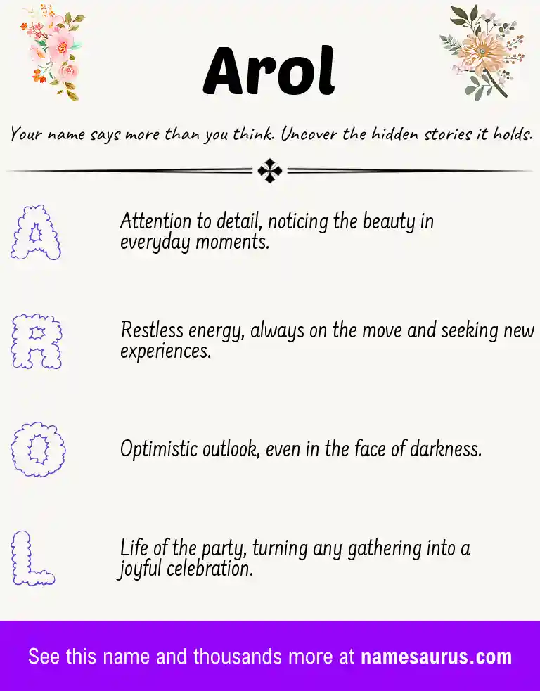 Acrostic poem about Arol.