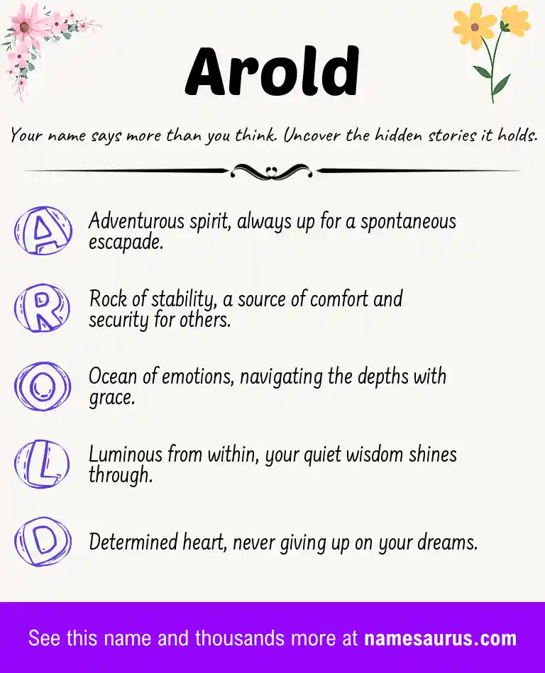 Acrostic poem about Arold.