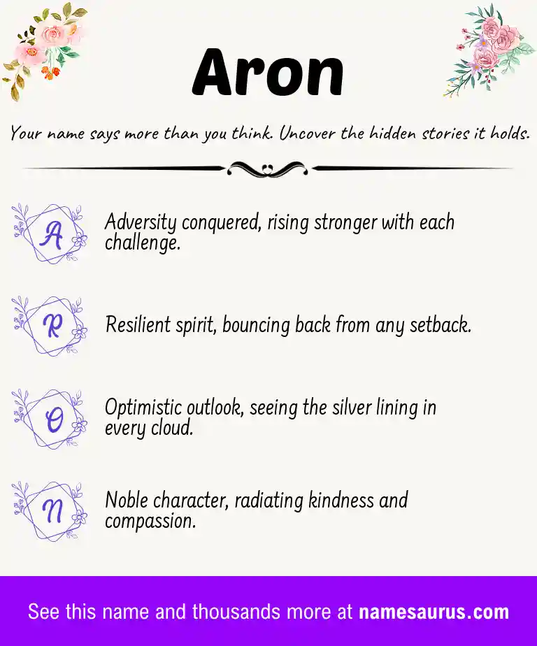 Acrostic poem about Aron.