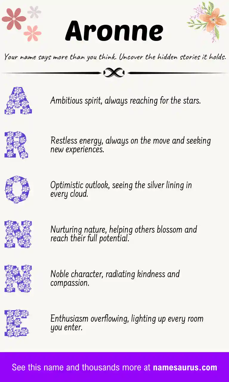 Acrostic poem about Aronne.