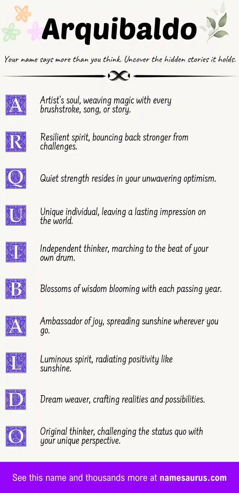 Acrostic poem about Arquibaldo.