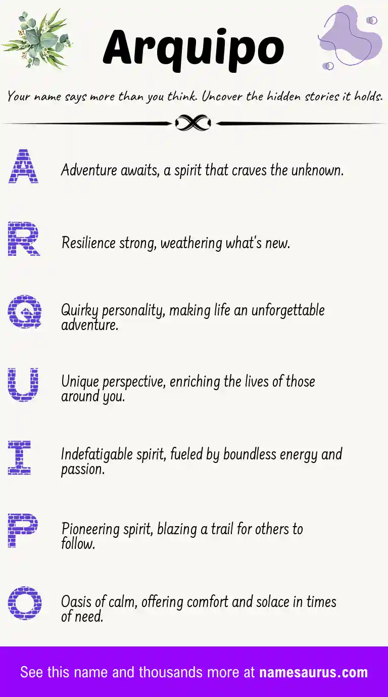 Acrostic poem about Arquipo.