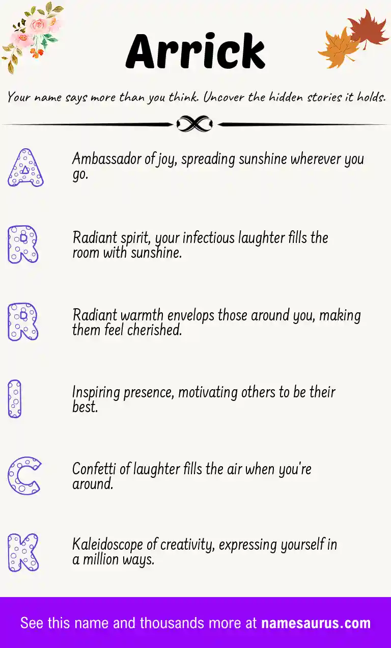 Acrostic poem about Arrick.