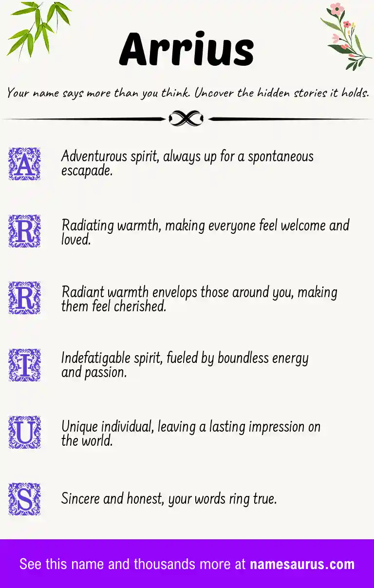 Acrostic poem about Arrius.