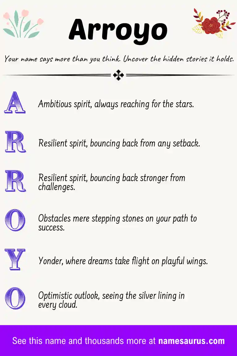 Acrostic poem about Arroyo.