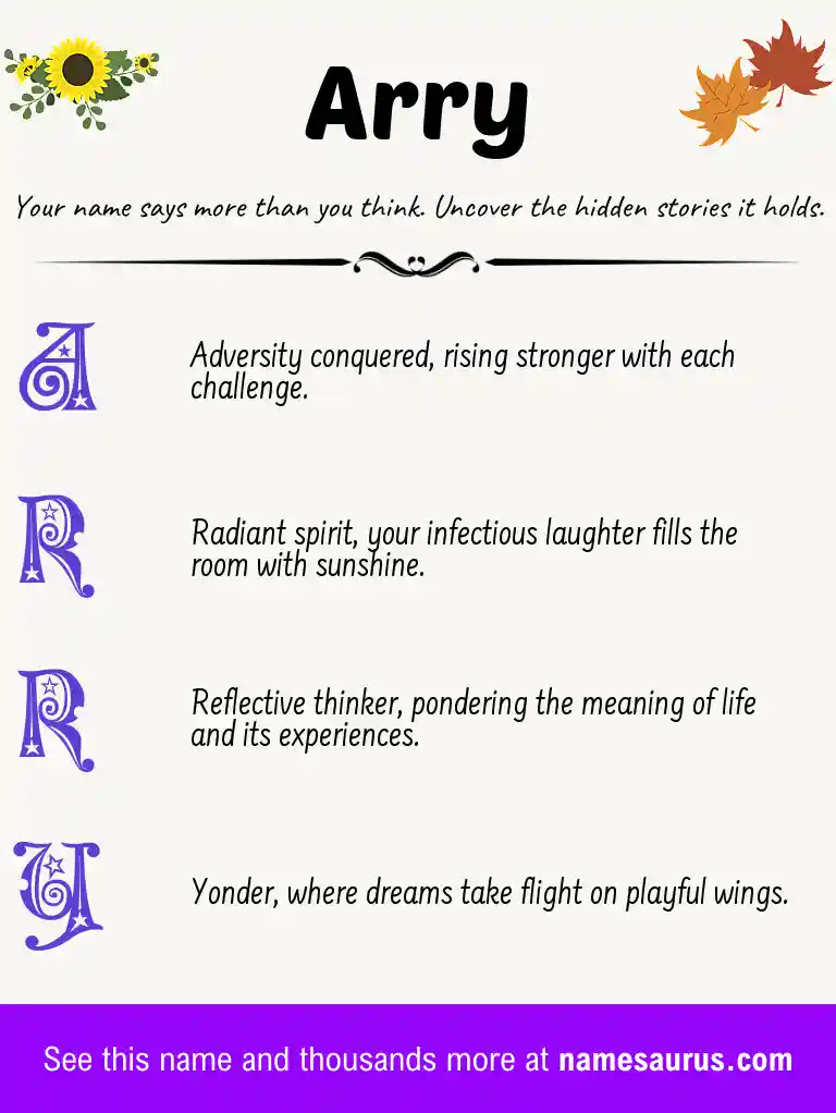 Acrostic poem about Arry.