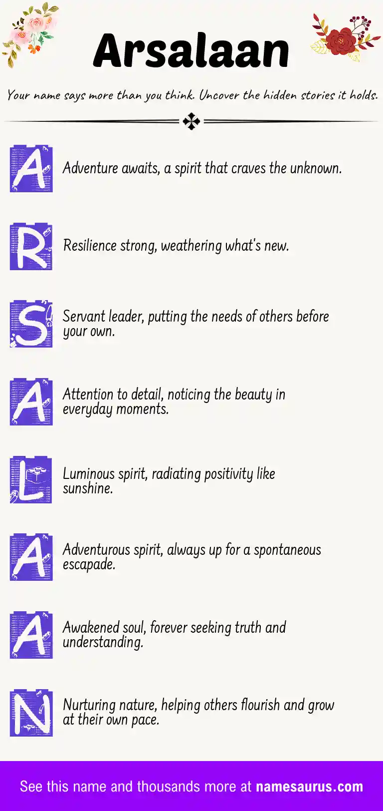 Acrostic poem about Arsalaan.