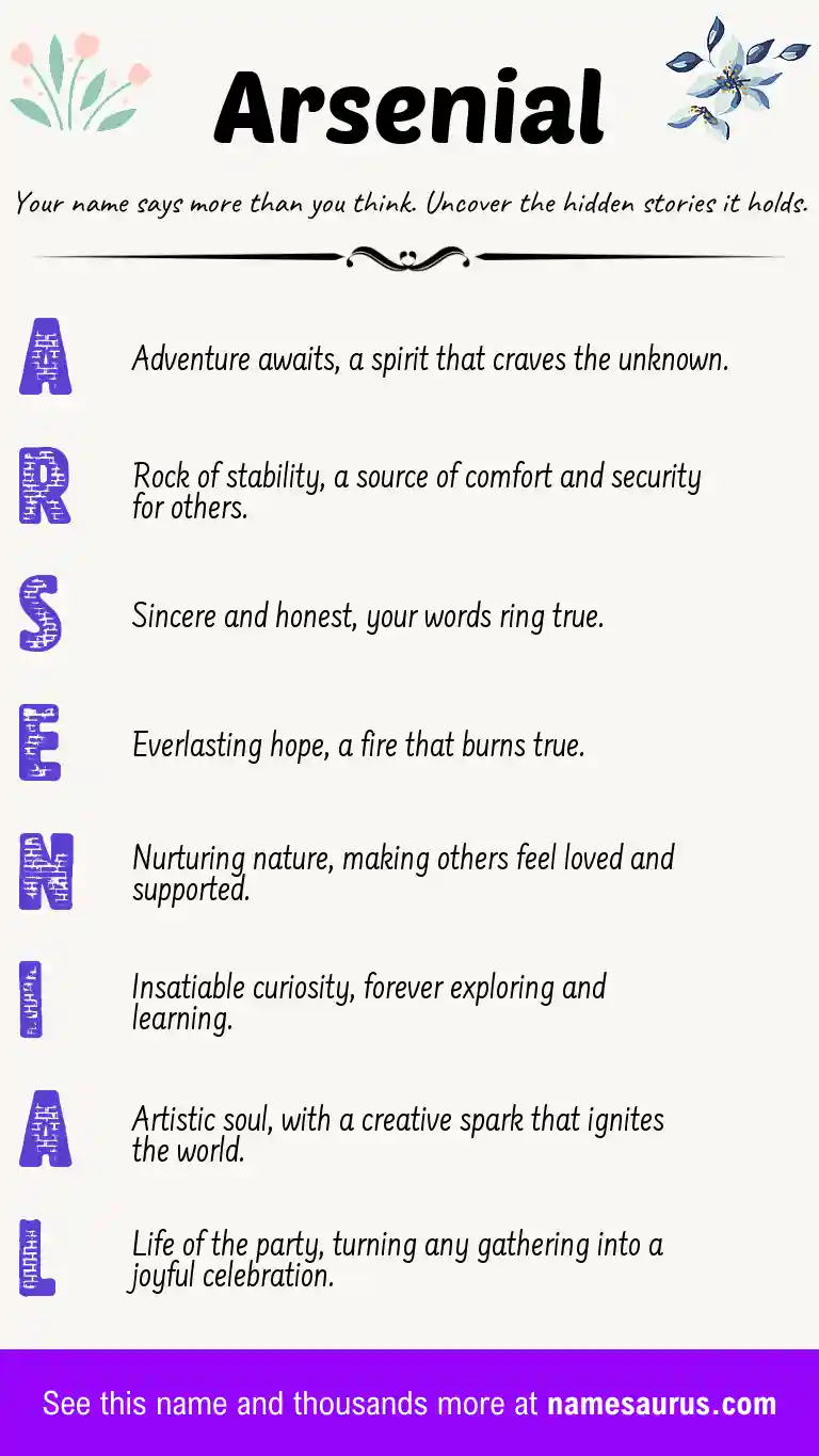Acrostic poem about Arsenial.