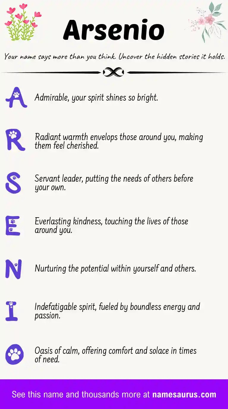 Acrostic poem about Arsenio.