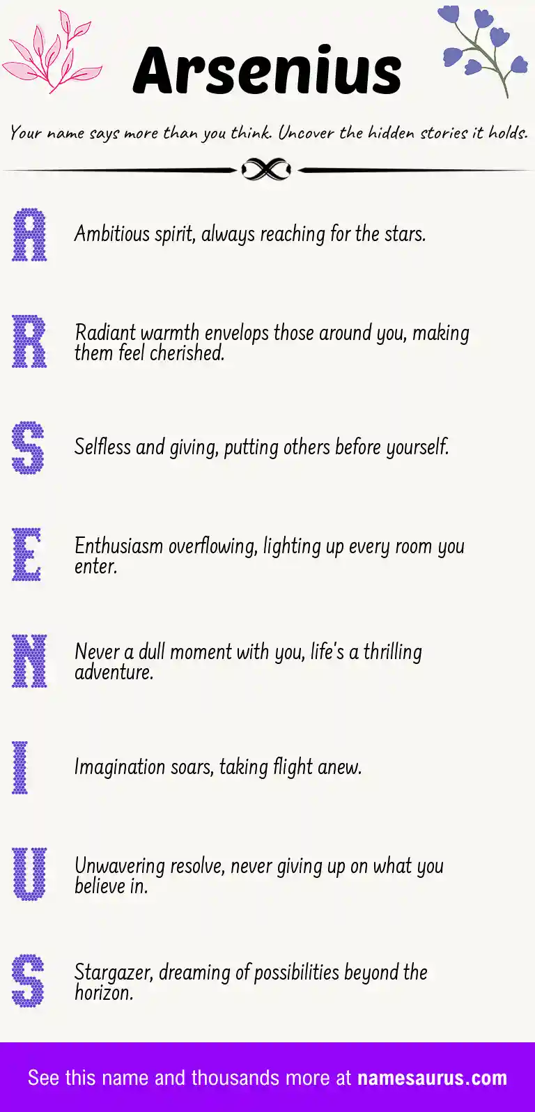 Acrostic poem about Arsenius.