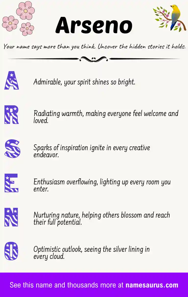 Acrostic poem about Arseno.