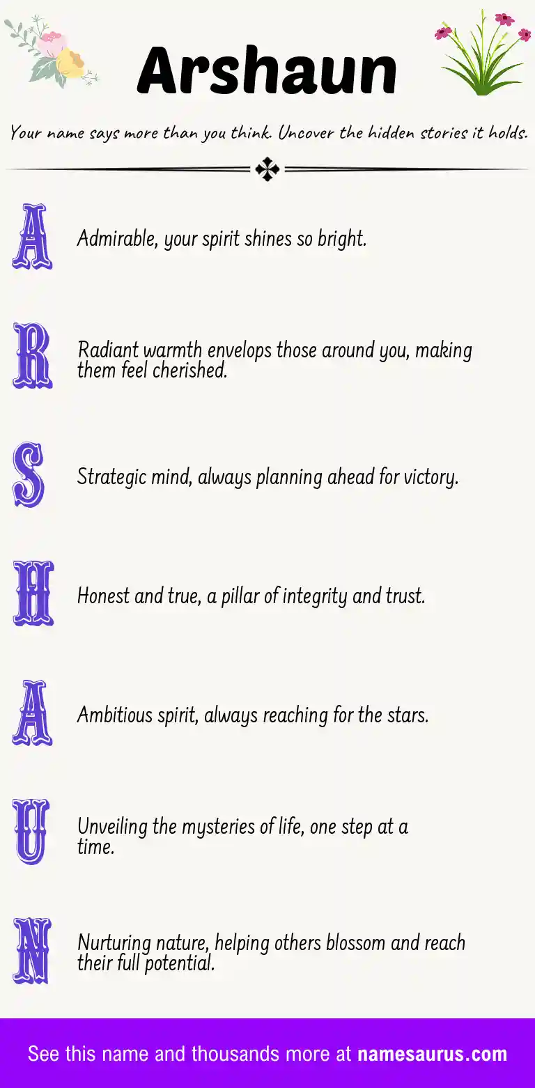 Acrostic poem about Arshaun.