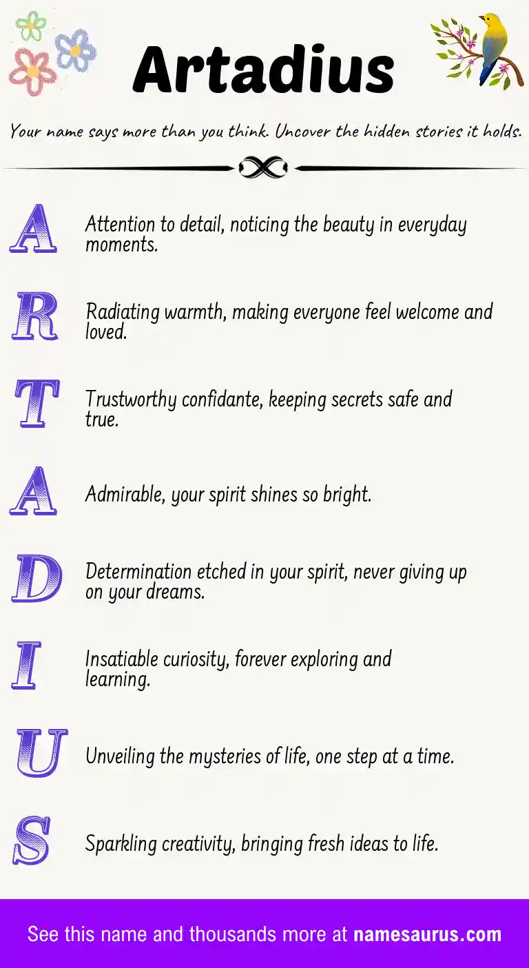 Acrostic poem about Artadius.
