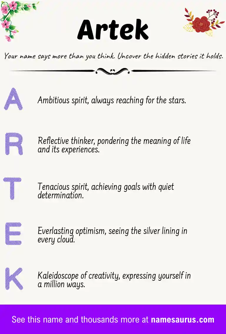 Acrostic poem about Artek.