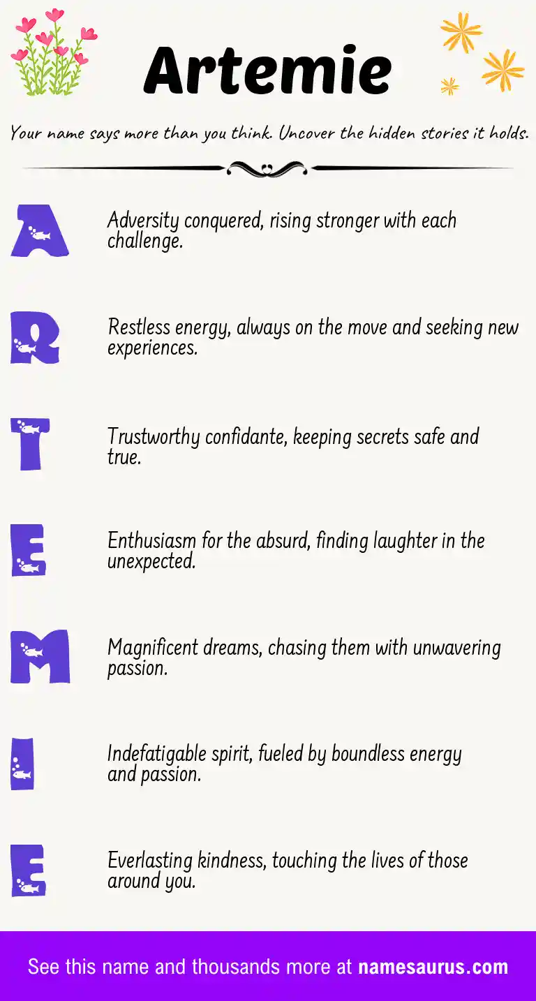 Acrostic poem about Artemie.