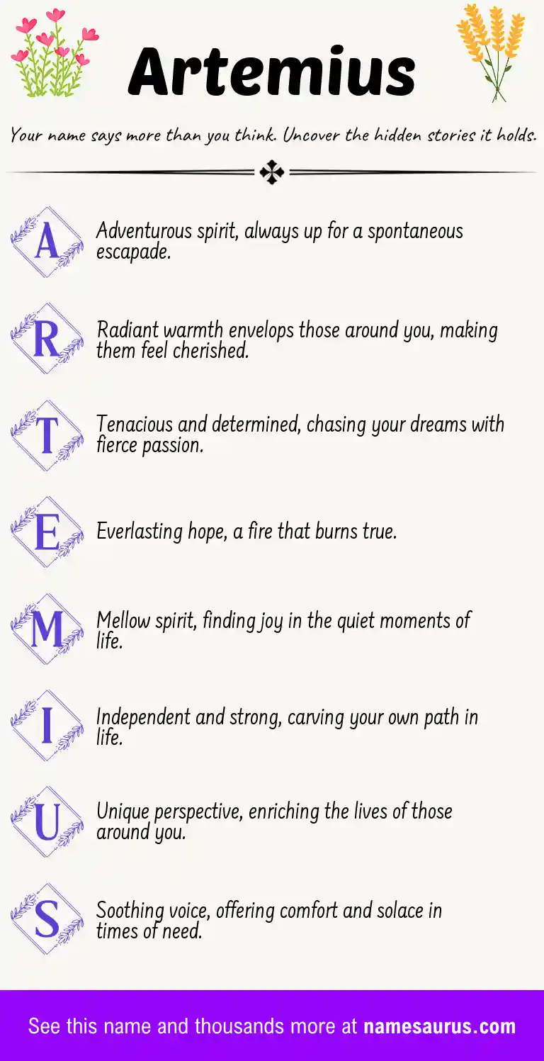 Acrostic poem about Artemius.