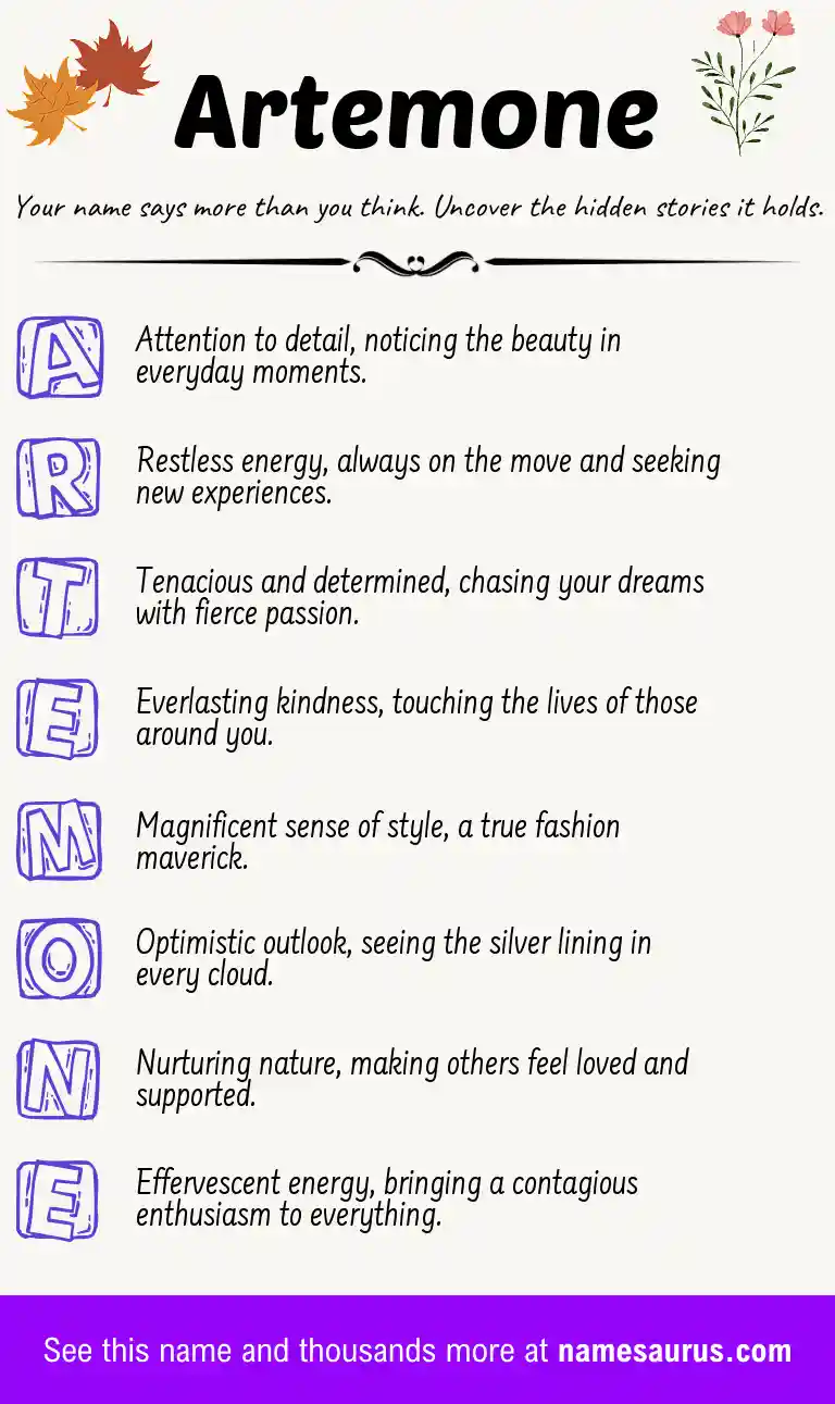 Acrostic poem about Artemone.