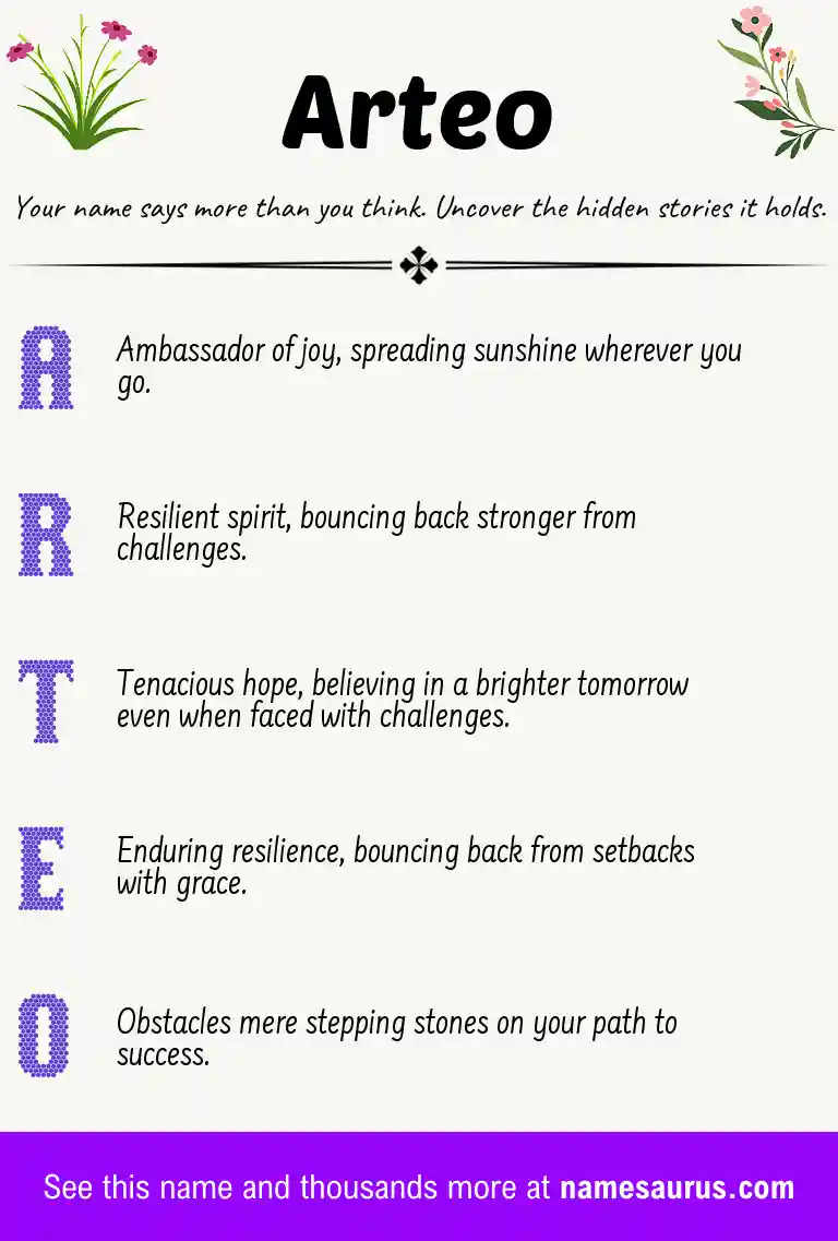 Acrostic poem about Arteo.