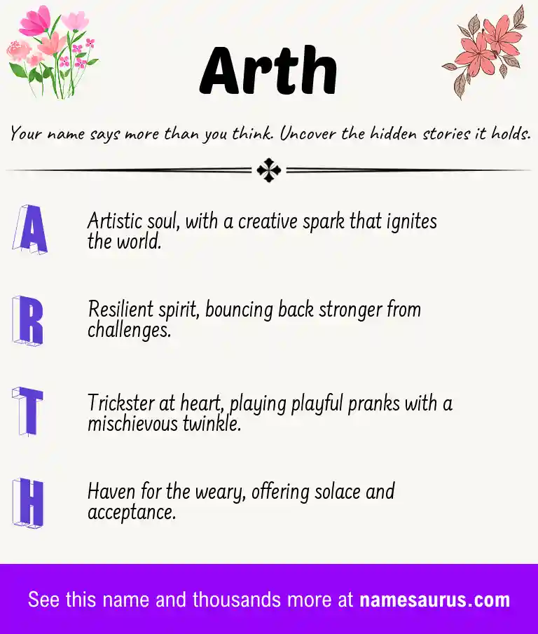 Acrostic poem about Arth.