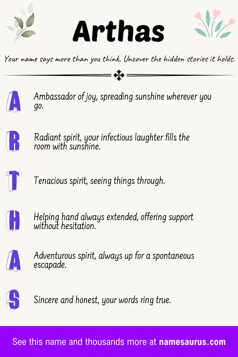 Acrostic poem about Arthas.