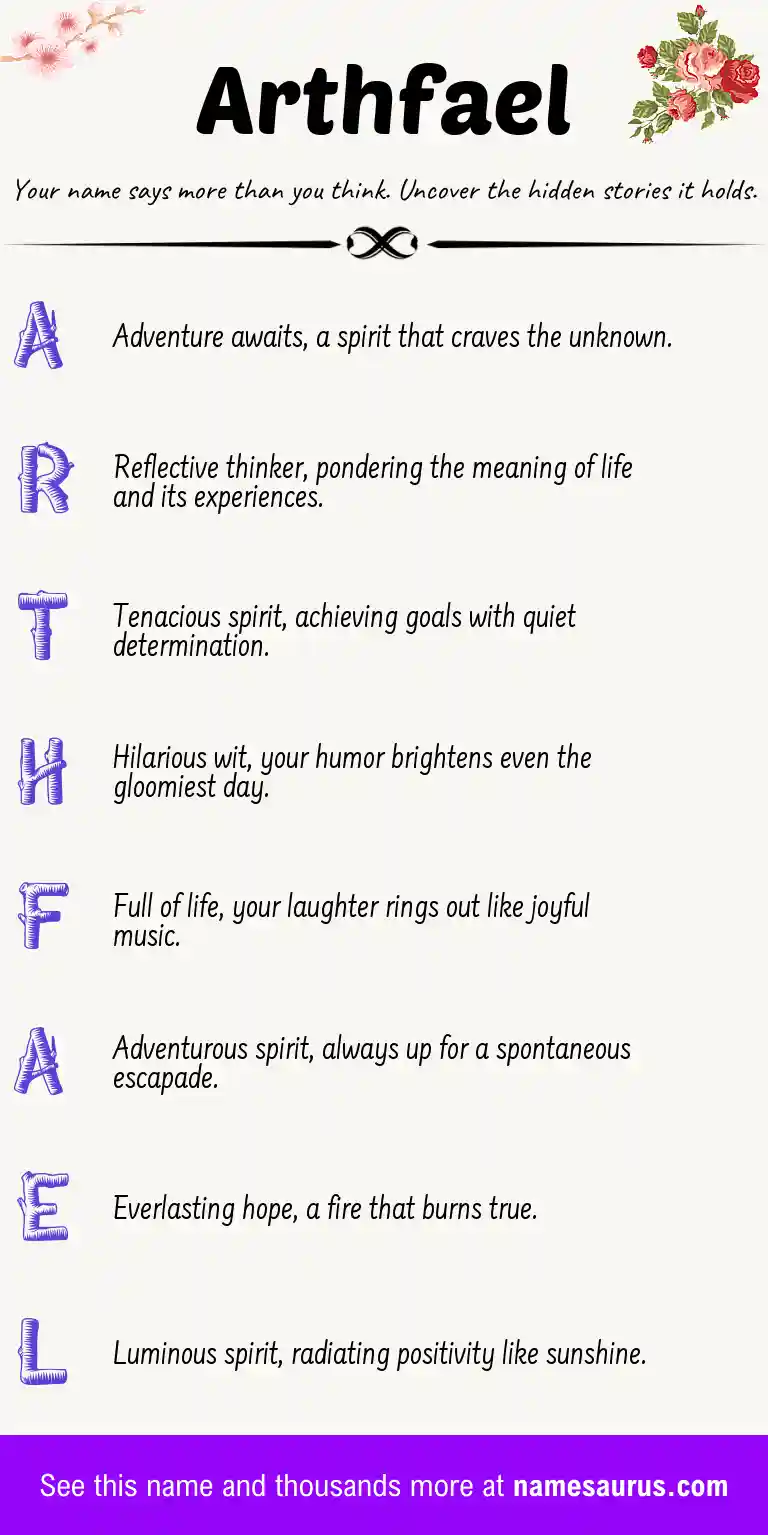 Acrostic poem about Arthfael.