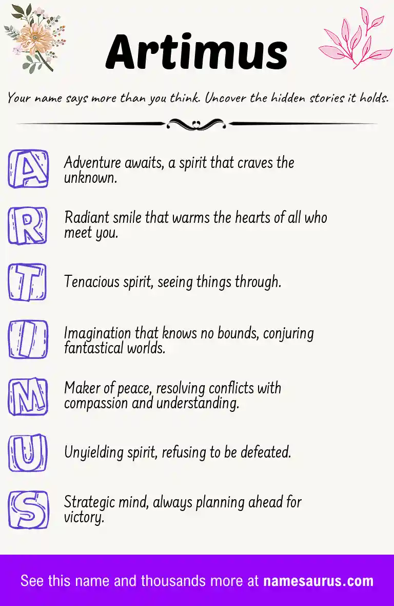 Acrostic poem about Artimus.