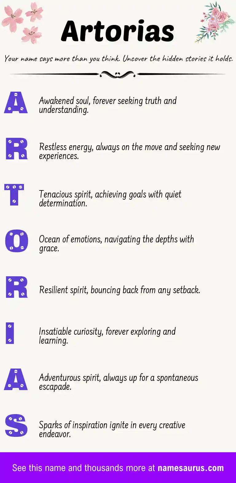 Acrostic poem about Artorias.