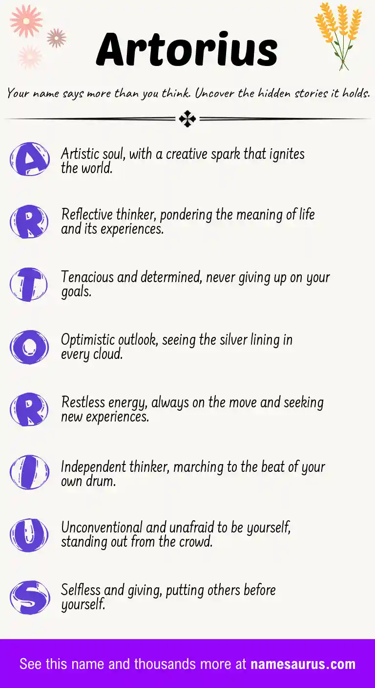 Acrostic poem about Artorius.