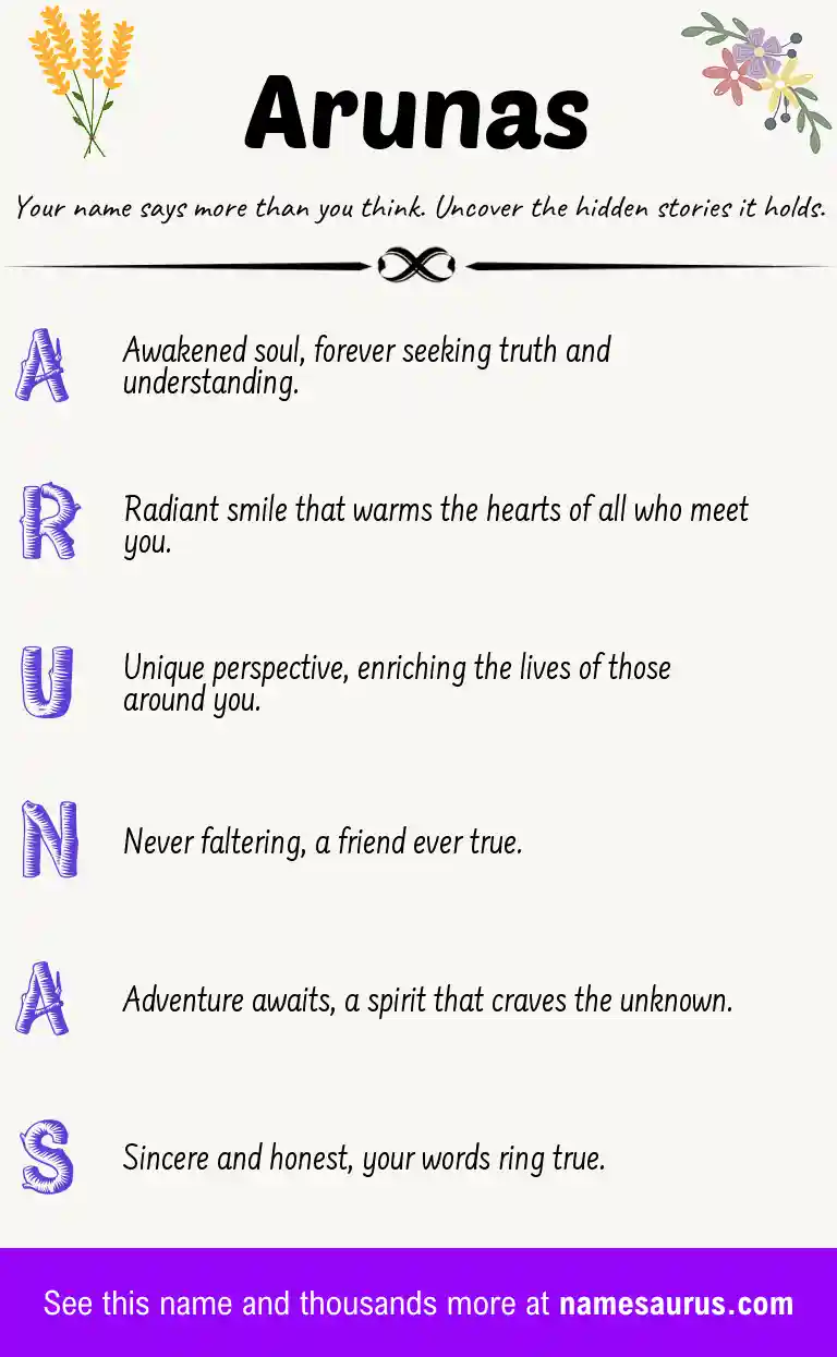 Acrostic poem about Arunas.