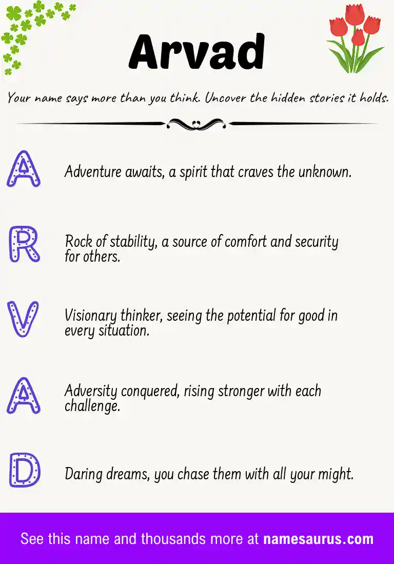 Acrostic poem about Arvad.