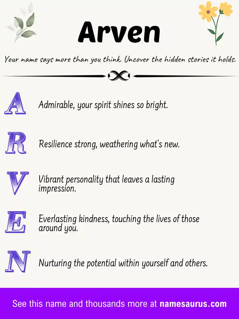 Acrostic poem about Arven.
