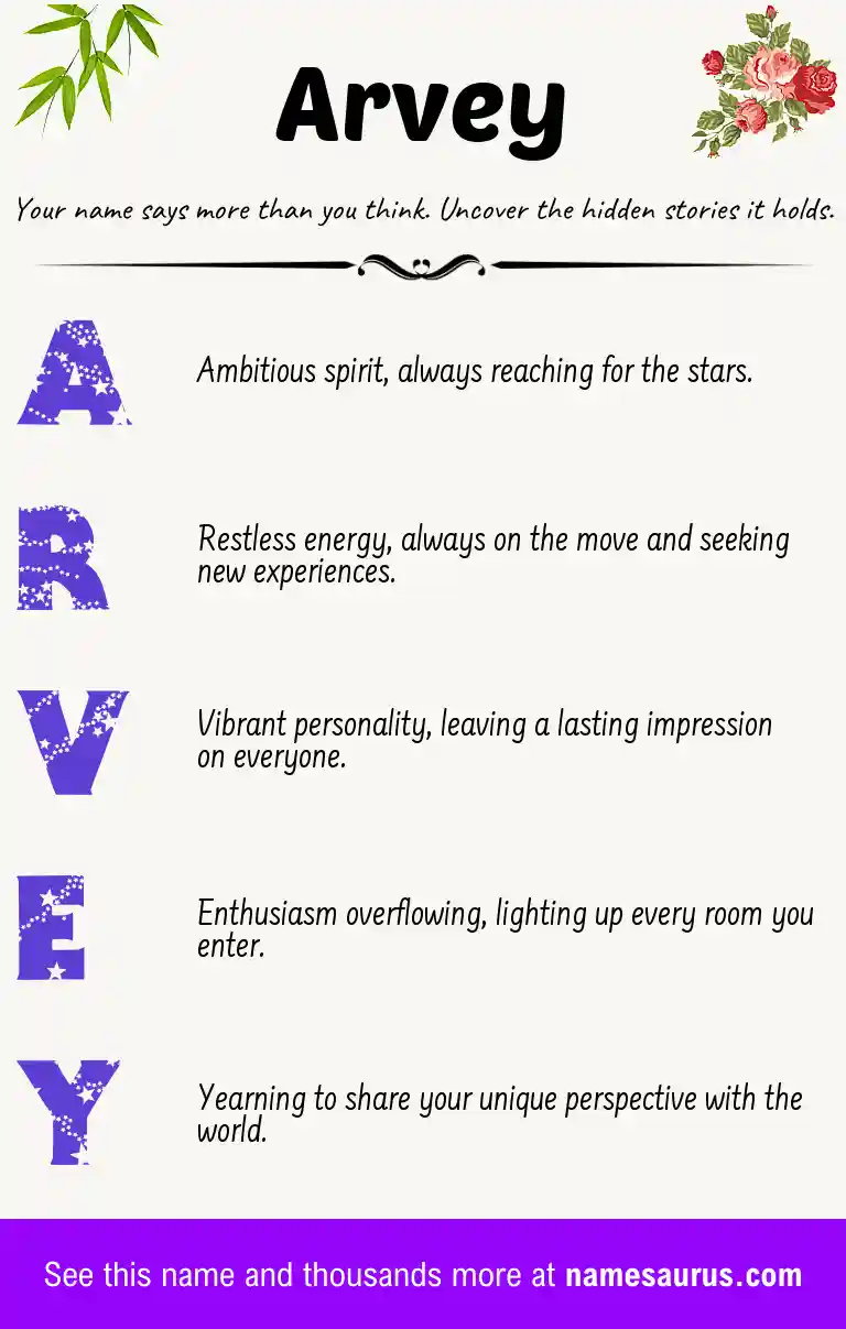 Acrostic poem about Arvey.