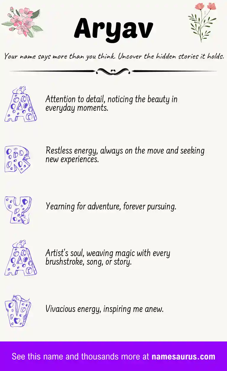 Acrostic poem about Aryav.