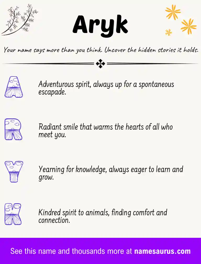 Acrostic poem about Aryk.
