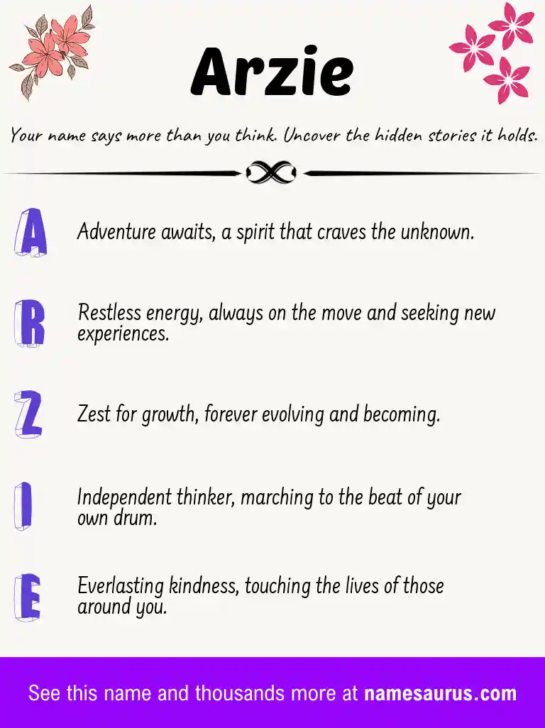 Acrostic poem about Arzie.