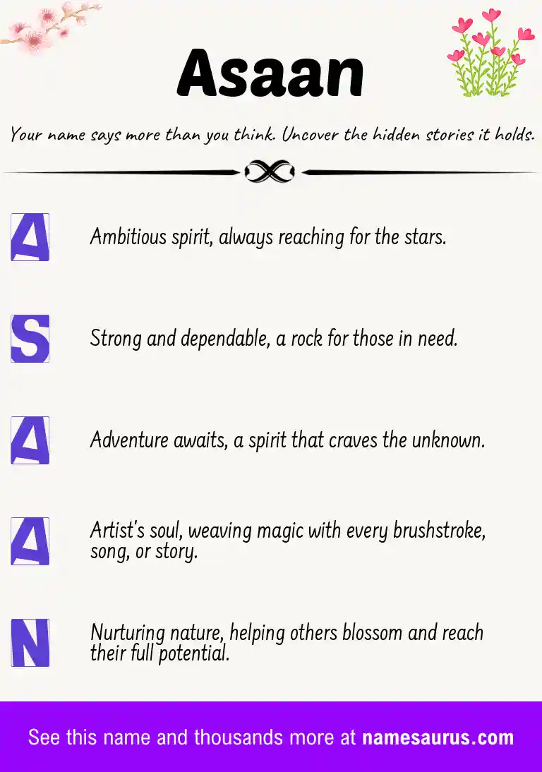 Acrostic poem about Asaan.